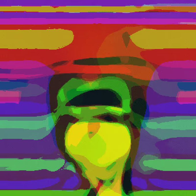 A stylized digital artwork featuring a red-hat-wearing character with a hidden face against a dark grid background, with a small red dot in the upper right—likely representing a NFT from the "Punkology" collection that was airdropped to the user.