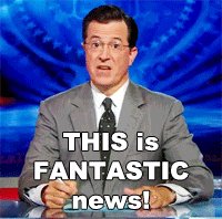 urn of blue liquid with white text reading "THIS IS FANTASTIC NEWS!"
