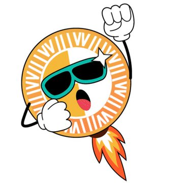 A retro-styled cartoon sunburst wearing sunglasses and flexing its arms in a confident pose, representing the "SUN Token" from the TRON ecosystem as referenced in the post about sustainable tokenomics and the 51st SUN Buyback & Burn report.