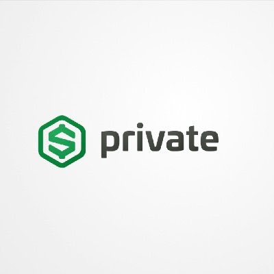 The logo for the cryptocurrency 'private', featuring a green hexagon with a stylized 'S' next to the word 'private' in black text.