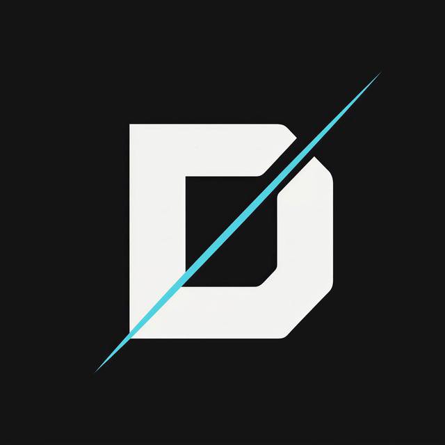 A white geometric, shield-like emblem is centered on a black background, crossed diagonally by a thin cyan-to-blue line. The image serves as the project logo for the Solana launch announced for 8 PM UTC; no readable text, ticker, or numerical value appears in the graphic itself.