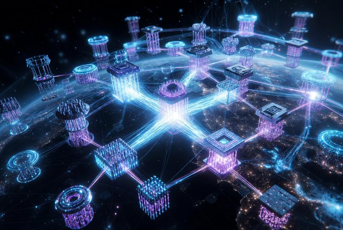 The image shows an abstract representation of a complex network composed of numerous interconnected cubes, each containing a unique identifier or code. The cubes are arranged in various patterns and sizes, creating a visually striking scene that resembles a futuristic cityscape. The image also contains text that reads "Have you ever imagined tapping into quantum computing power without buying super expensive hardware? @quipnetwork is making that possible by building a decentralized network that blends Quantum Computing with Blockchain". This post seems to be promoting the concept of using blockchain technology for solving problems in the field of Quantum Computing.

The image does not provide any specific information about the content or purpose of this particular post, but it appears to be related to the idea of utilizing blockchain and quantum computing together to create a more efficient and secure system.