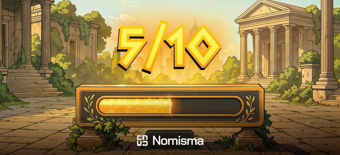 A cartoon drawing of a Roman city with columns, statues and trees sets the stage for a game that involves strategic decision making and collecting coins or items to progress further in the game. The text above the drawing explains about DeFi and AI games where players earn points, win prizes, and engage in various competitions.