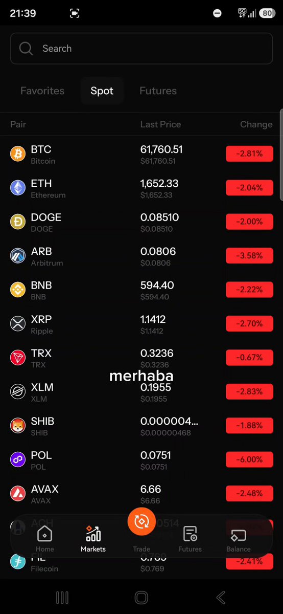 The image shows a phone screen displaying a list of cryptocurrency names, including merhaba, eth, doge, xrp, and others. The text "73 günden herkese merhaba arkadaşlar Her zaman ki gibi darkex üzerinden 5 dolarlık #xrp alımızıgerdöy" is also present on the screen, which seems to be related to a post or discussion about these cryptocurrencies.

The image focuses on the list of cryptocurrency names and their descriptions, providing information for viewers interested in investing or learning more about them.
