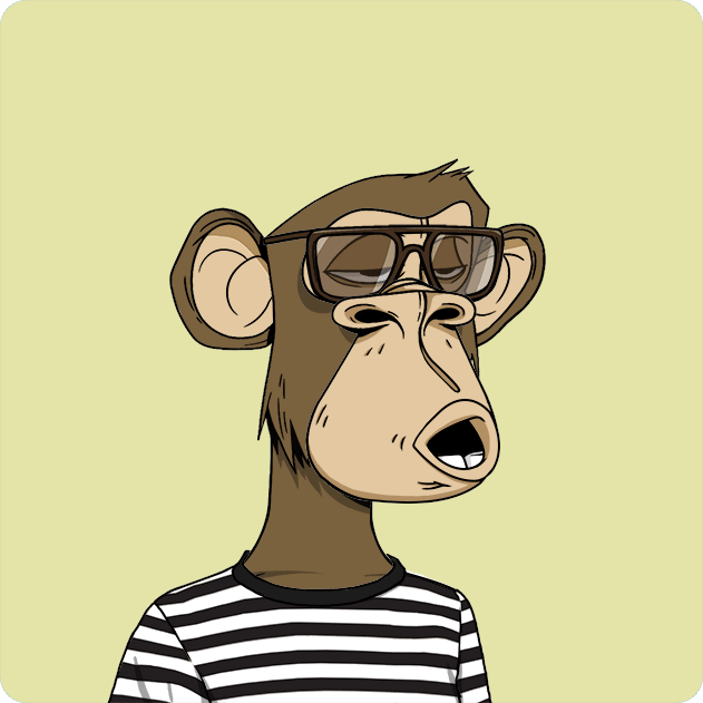A cartoon illustration of a relaxed monkey wearing sunglasses and a black and white striped shirt, set against a pale yellow background.