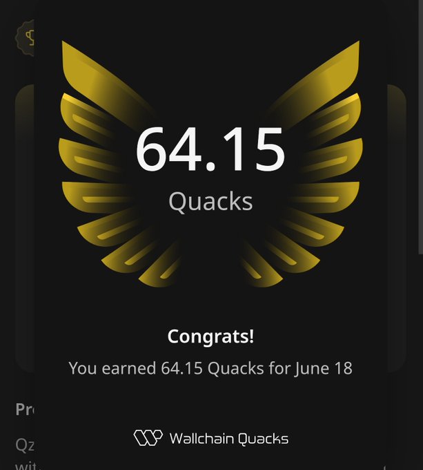 "Good afternoon I have successfully added 64.15 Quacks to my bag. I would like to extend my sincere congratulations to @wallchain for the profits achieved on June 18. I maintain a very optimistic perspective regarding: In my view: Quacks are on an upward trend. My".