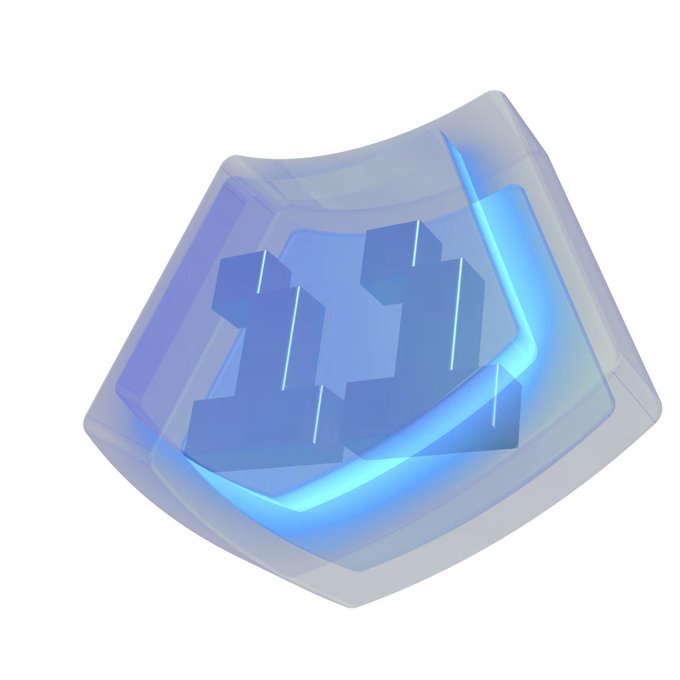 The image features a 3D rendering of a blue cube with white lines inside, giving it an abstract appearance. The cube appears to be made out of glass or plastic, possibly resembling a crystal ball or a futuristic object. The cube has two small windows on its sides and is positioned in the center of the frame. The background of the image is white, which contrasts with the blue color of the cube and makes it stand out more prominently. There are no texts or other objects present in the image, and the focus seems to be solely on the cube itself.