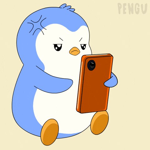 The image features a cartoon penguin sitting down with an orange cell phone held up to its face, as if it's using or showing off the device. The text "PENGU" can be seen at the bottom of the image, which might suggest that this is related to a marketcap analysis or some other form of digital content creation.

The post seems to be promoting a product or service, possibly related to penguin-themed items or digital content creation services. The image's focus on the penguin and its interaction with the cell phone suggests that it could be an advertisement for such products or services.