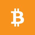 The image displays the Bitcoin (BTC) logo on a bright orange background. It serves as a visual symbol representing the cryptocurrency market's downturn, aligning with the post's news about BTC dropping 2% to $77,900 amid bearish remarks from Fed chair Kevin Warsh.