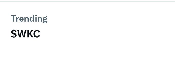 The image shows a gray background with white text that reads "Trending $WKC". This suggests that there might be an article or post about a specific topic related to the $WKC currency, possibly discussing its value or trends in the financial market. The presence of this text indicates that the image is likely associated with a social media platform where users share and discuss various topics.
