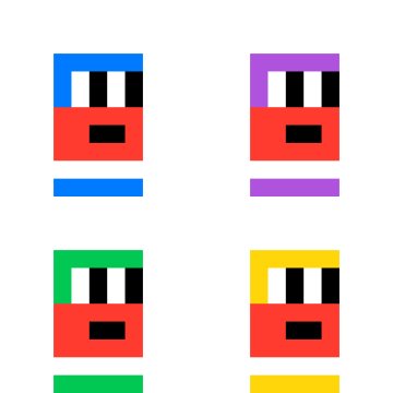 A graphic showing four colorful floppy disk icons (blue, purple, green, and yellow) arranged in a 2x2 grid on a white background.