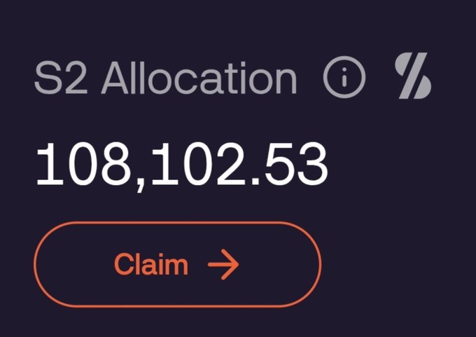 A dark interface shows 'S2 Allocation' at 108,102.53 above a red 'Claim' button.