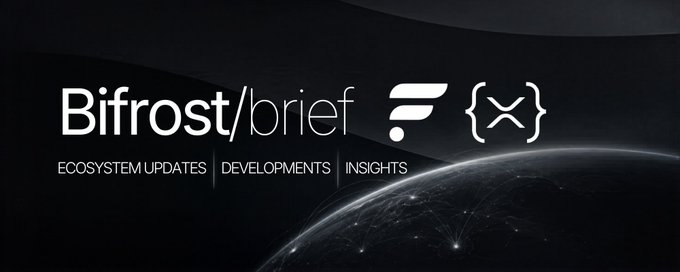 The image is a header for "Bifrost/brief" showcasing the Bifrost and Flare logos, with the tagline "ECOSYSTEM UPDATES | DEVELOPMENTS | INSIGHTS" beneath a view of Earth from space, introducing the weekly crypto update post covering Bifrost Wallet growth, validator expansion, the STP-13 proposal, and the Flare Summer Signal hackathon.