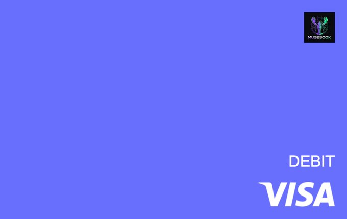 A blue background image with the VISA logo and "DEBIT" text in the bottom right, and a small "MOUSEBOX" logo in the top right.