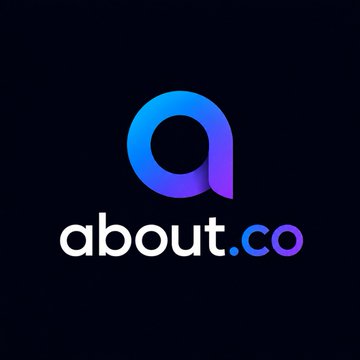 A logo for 'about.co' displayed on a dark background, featuring a stylized blue-to-purple gradient 'a' symbol.