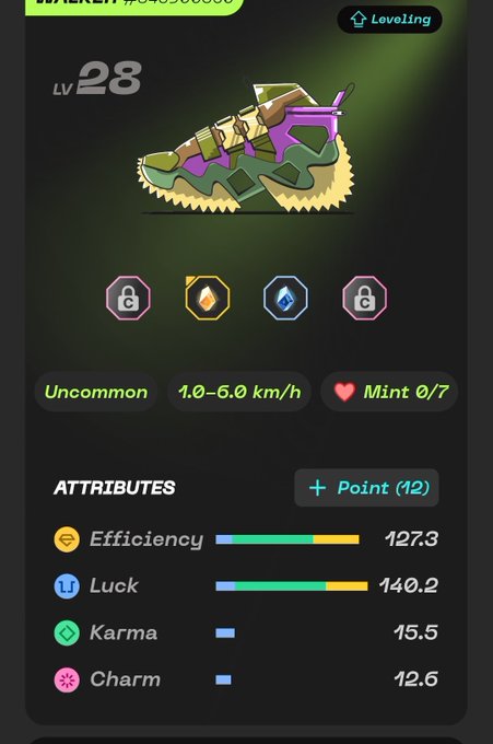 The image shows a phone screen displaying an app called "MBLv3" with a green background, yellow text, and purple icons. The app has a rating of 1 out of 5 stars and is described as having a "lewing" feature. There are also some other apps on the screen that have a rating of 4 or higher.