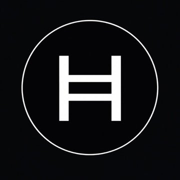 A minimalist black logo featuring a stylized white letter 'H' enclosed within a circular outline on a dark background.