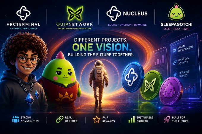 "A lot of people ask why I spend time posting daily about projects like @TheARCTERMINAL, @quipnetwork, @NucleusCodes, and @sleepagotchi. The answer is simple: most of the biggest opportunities in crypto come from being early and consistently active. @TheARCTERMINAL is building".