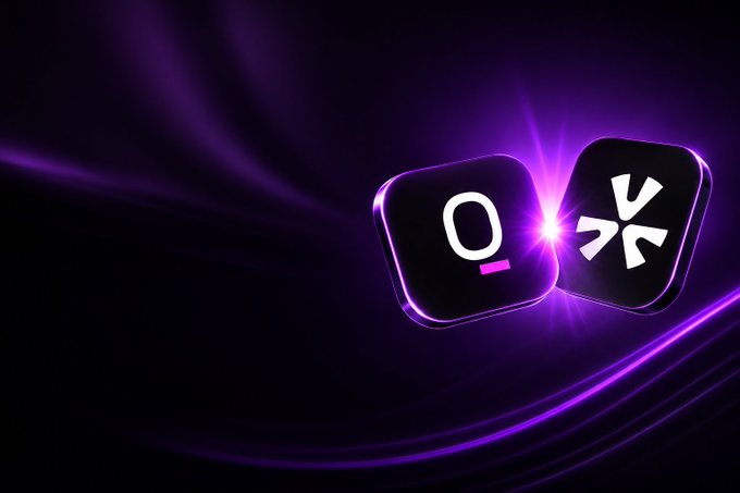 A purple glowing 3D graphic showing two app icons, one with a magnifying glass and another with a six-pointed star logo.