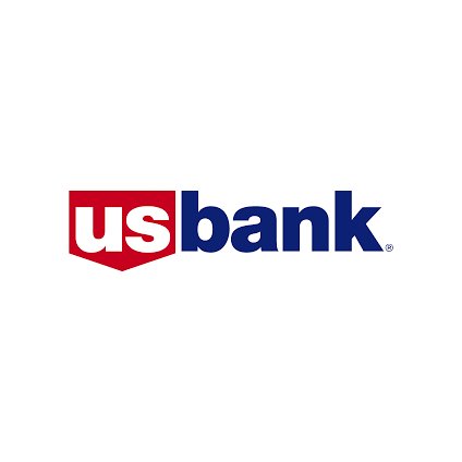 The U.S. Bank logo is displayed in red and navy blue. It relates to the announcement that U.S. Bank has executed its first live cross-border payment using its own USBDC stablecoin on the Stellar blockchain.
