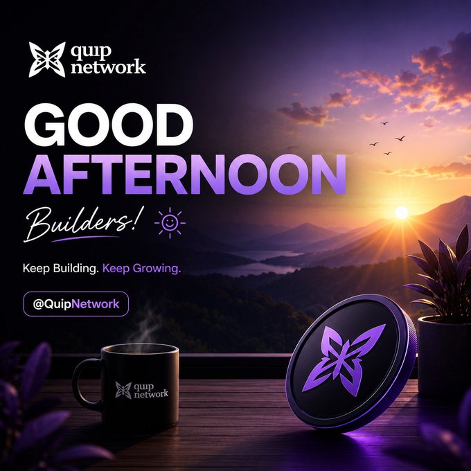 The image features a cup of coffee sitting next to a potted plant on a table with a sunset in the background. The text "Good afternoon builders!" is displayed above the cup, while the phrase "Keep building, keep growing" is written below it. The overall scene suggests that the person who set up this image might be promoting a sense of community and growth among builders or simply enjoying their workday with a warm beverage.