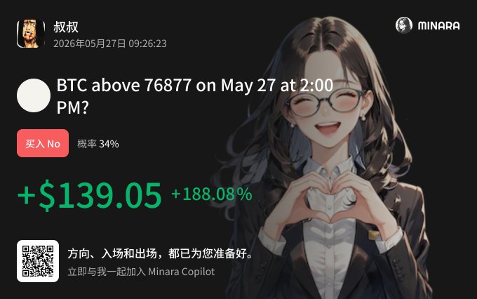 The image shows a poster with a woman wearing glasses and sitting at a desk. The background of the poster is black, making her stand out. Below the woman's head photo caption is posted explaining that she won another lottery ticket, which led to a discussion about the probability of it being the right one in the Bitcoin market. The post also includes an analysis predicting the outcome using Minara's insights and how this could potentially lead to a 20% profit margin for the buyer.