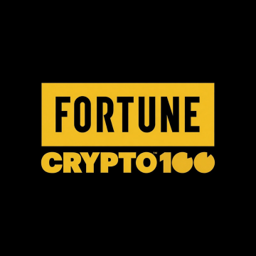 The image features a black background with yellow text that reads "Fortune Crypto 100". The text is arranged in a square shape, with each word occupying its own space within the frame. Below this square of text, there are several other posts related to cryptocurrency and blockchain technology, including mentions of Bitcoin, Ripple, and Ethereum. These posts appear to be from a website called @BlackRock, which has released its first-ever Crypto 100 list. The posts discuss various aspects of cryptocurrency trading and investing, providing insights into the current state of the market and potential investment opportunities.