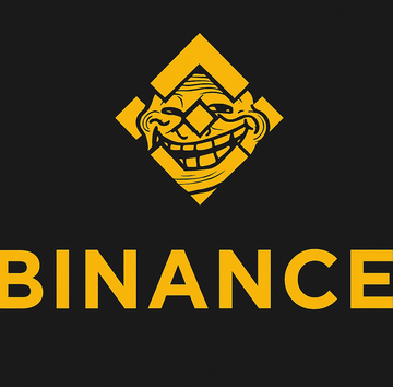 The image displays the Binance logo, featuring its iconic yellow diamond-shaped troll face mascot above the "BINANCE" text. It relates to the post suggesting Binance has coded or listed the "$TROLL" token, implying the memecoin is now available on the exchange.