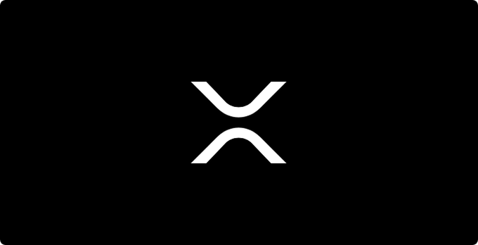 The image displays a white XRP logo—two intersecting curved lines—centered on a black background, symbolizing the Ripple-associated cryptocurrency central to the news. The logo visually anchors the announcement of the SEC declaring Evernorth's S-4 effective, paving the way for the XRP treasury firm to list on Nasdaq as $XRPN following its SPAC merger.