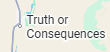 Simple graphic with a light background showing a partial figure and the text 'Truth or Consequences.'