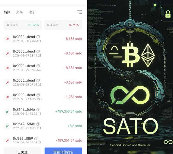 The image displays a presentation screen for the Chinese cryptocurrency project Sato. The screen shows two columns containing text and various images related to the development process and goals of the project. In the top column, there are two bullet points written in Chinese that provide information about the project. The bottom column is a detailed summary of the project's compilation and purpose. Overall, the image gives an overview of what Sato aims to accomplish with its innovative approach.