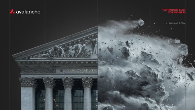 The image shows a building with columns and a dome, possibly an old architectural structure like a courthouse or a government building. The caption of the image reads "When blockchain becomes foundational infrastructure for the global economy, which one is built for business? avalanche.com". This suggests that the image might be related to the Avalanche project, which aims to create a new form of currency using blockchain technology.