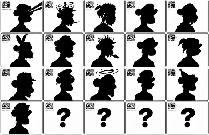 A grid showing 19 silhouetted portraits under the label '#5KS MADE BY ARS', with the bottom row displaying question marks in place of the portraits.