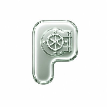A glossy, 3D-rendered letter "P" designed to resemble a glass safe with a vault wheel and hinges, symbolizing the secure, value-storing nature of the cryptocurrency project discussed in the post.