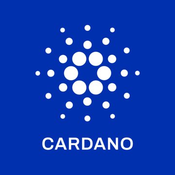 The official Cardano logo featuring its distinctive white dot cluster design on a blue background, with "CARDANO" displayed beneath, paired with news of a $27,500-prize Cardano-dedicated track at the TOKEN2049 Origins Hackathon in Singapore focused on building an agentic economy using x402 (October 6–8).