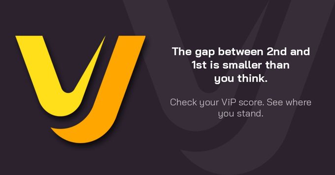 The image shows an infographic with a yellow "V" logo, suggesting it's related to a video streaming platform or a leaderboard for a virtual game event. It appears that people are actively participating and competing within this online environment. The image is not accompanied by any text, so we cannot determine what the actual post title says here. The main message of the image is focused on engagement with an online community or competitive activity rather than the actual content being posted.