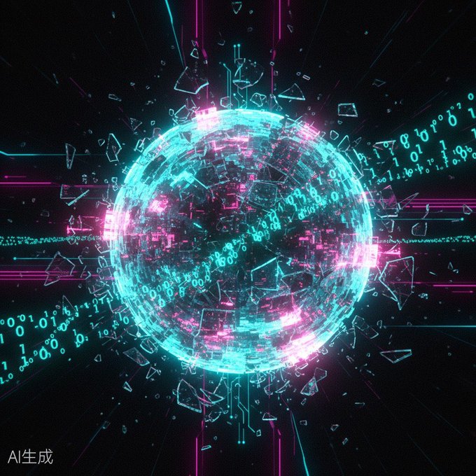 The image features a large, glowing ball with lines of code surrounding it, creating an abstract digital art piece that appears to be floating or hovering above a black background. The code seems to be from a game called " glitch-a-loo" which is known for its global reach and the high reward drop across all networks. The post also mentions that there are rewards dropping worldwide, indicating the popularity of this game.