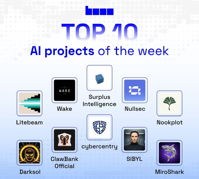 In the image, a poster displays various AI projects listed, with each project featured in its own square box. The projects are arranged below the top 10 list of AI projects to watch this week, creating an organized and visually appealing layout for viewers.