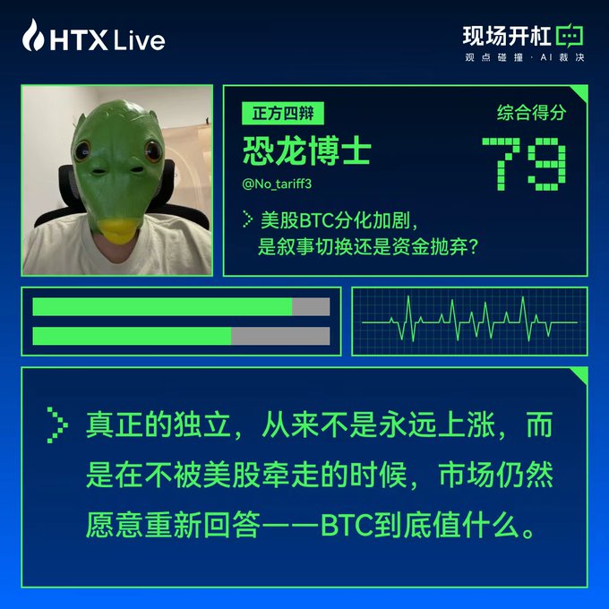 The image features a person wearing a green mask, which appears to be an alien or a robot head. The mask has a screen attached to it that displays information about Bitcoin trading. The text on the screen includes Chinese characters and numbers, indicating that this is likely a foreign language setting for the Bitcoin trading platform.