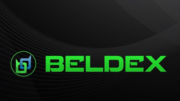 A logo graphic displaying 'BELDEX' in bright green text next to a green and blue chain-link icon on a dark gray background.