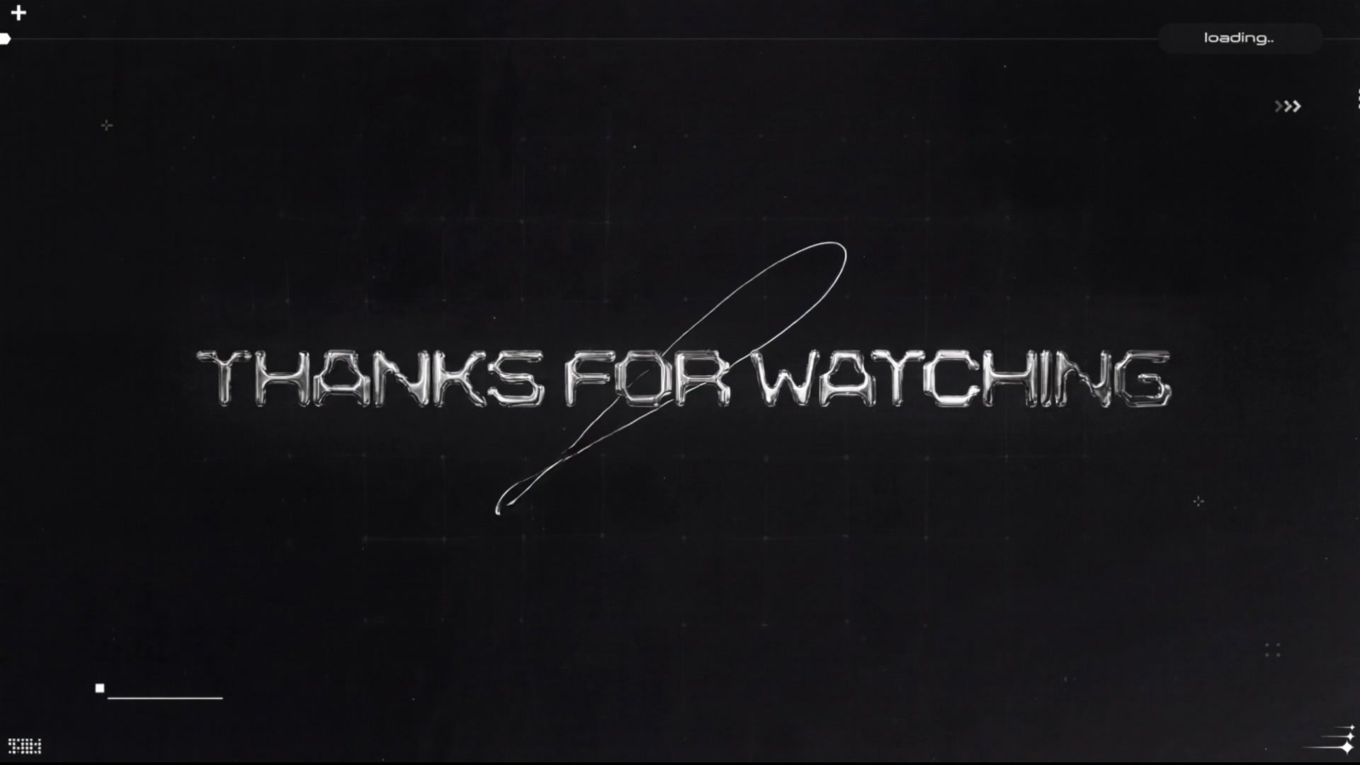 The image features a black background with white text that reads "THANKS FOR WATCHING". There are also some small white lines scattered throughout the image, possibly representing the edges of the screen or other elements within the frame. The overall appearance suggests that this is an advertisement for something related to watching content on a television screen.
