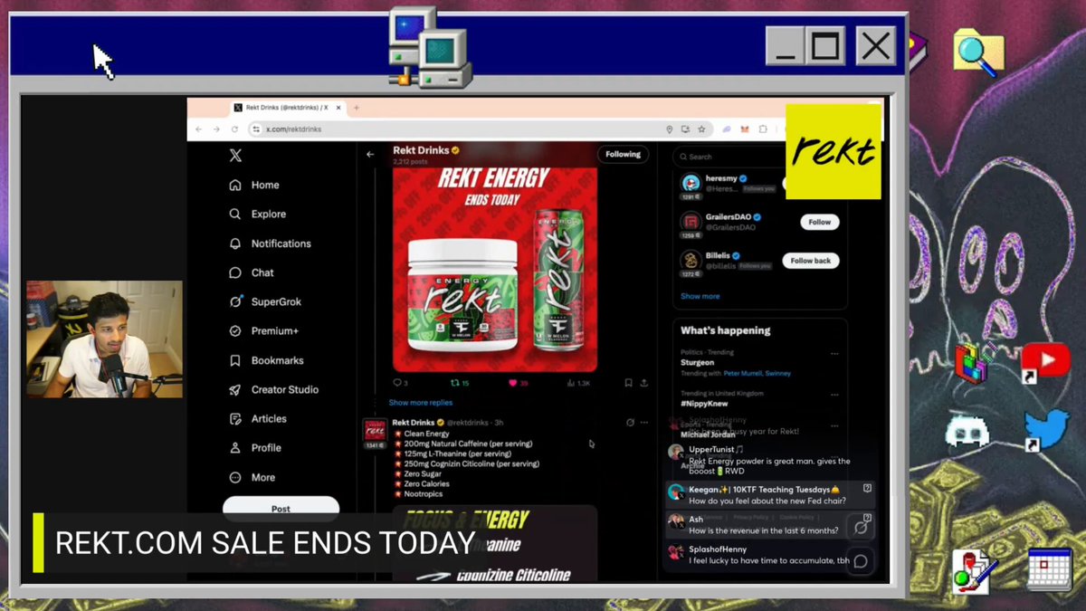 "If you look at the Rekt price tag you might think that Rekt's brand is struggling, but there was an extremely important shift this year. Rekt is selling drinks without token rewards attached to them, which makes it easier for people to buy and consume their products directly. This focus on what is in the image and how it relates to the post suggests a marketing strategy focused on convenience over traditional reward-based purchasing habits."