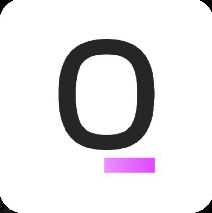 A simple graphic shows a large dark 'O' shape above a small purple rectangle on a white background, resembling a stylized face.