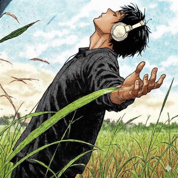 A young man with headphones stands in a grassy field, leaning back with arms outstretched toward the sky in a moment of peaceful reflection. The serene, uplifting imagery mirrors the post's grateful and hopeful tone, conveying a fresh, optimistic start to a new week.