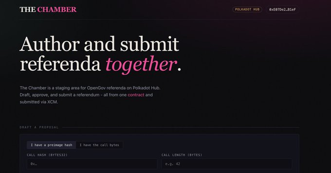 The image shows an example of how someone could use OpenGov to create a staging area for their referenda. The purpose behind this exercise is to demonstrate that anyone can improve the user experience by implementing smart contracts into their application, regardless of their technical expertise. This message is related to the provided post titled "I built a staging area for OpenGov references to prove a point". In the image, we see a screenshot from the website displaying an outline and draft for a project. The main focus here would be on how to implement smart contracts effectively into the application.