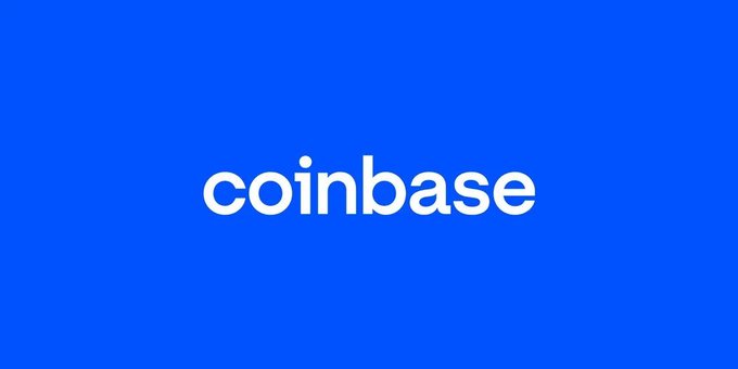 The image displays the Coinbase logo in white lowercase text against a solid blue background. The image aligns with the post, as it visually identifies Coinbase—the company expecting a crypto Clarity Act vote as early as Monday, August 3rd.