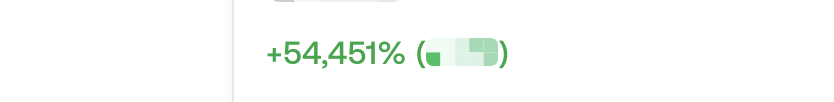 A green text graphic showing '+54,451%' with a small bar chart icon.