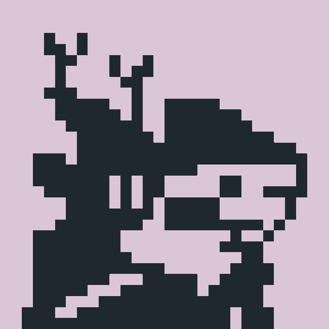 A pixel art illustration of a bull on a pink background, commonly used to symbolize bullish market sentiment, which complements the post celebrating a successful NFT purchase that saw the floor price rise from $5–$12 to $40 within hours.