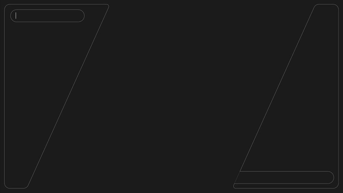 The image features a black rectangular shape with a diagonal line running through its center. The background of the image is white, which contrasts with the black object. There are no texts or other objects present in the image.