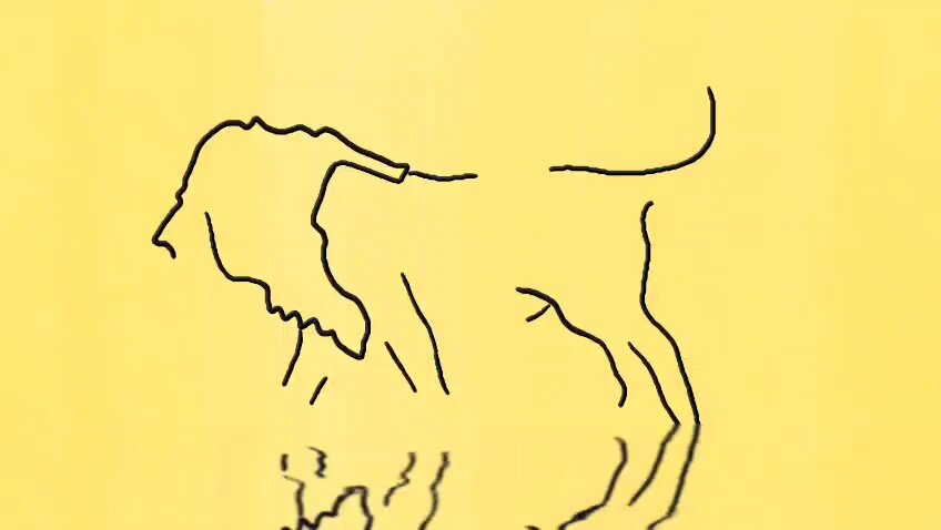 The image features a black and white line drawing of a woman's face, which appears to be a cat or a dog. The drawing is positioned above a gray background with vertical lines running across it. The caption below the image reads "That'S awesome Look at her new drop #TEZOSTUESDAY". This suggests that the artist has created an interesting and unique piece of art by combining elements from everyday life, such as a woman's face or a cat/dog drawing, with a simple yet striking design.